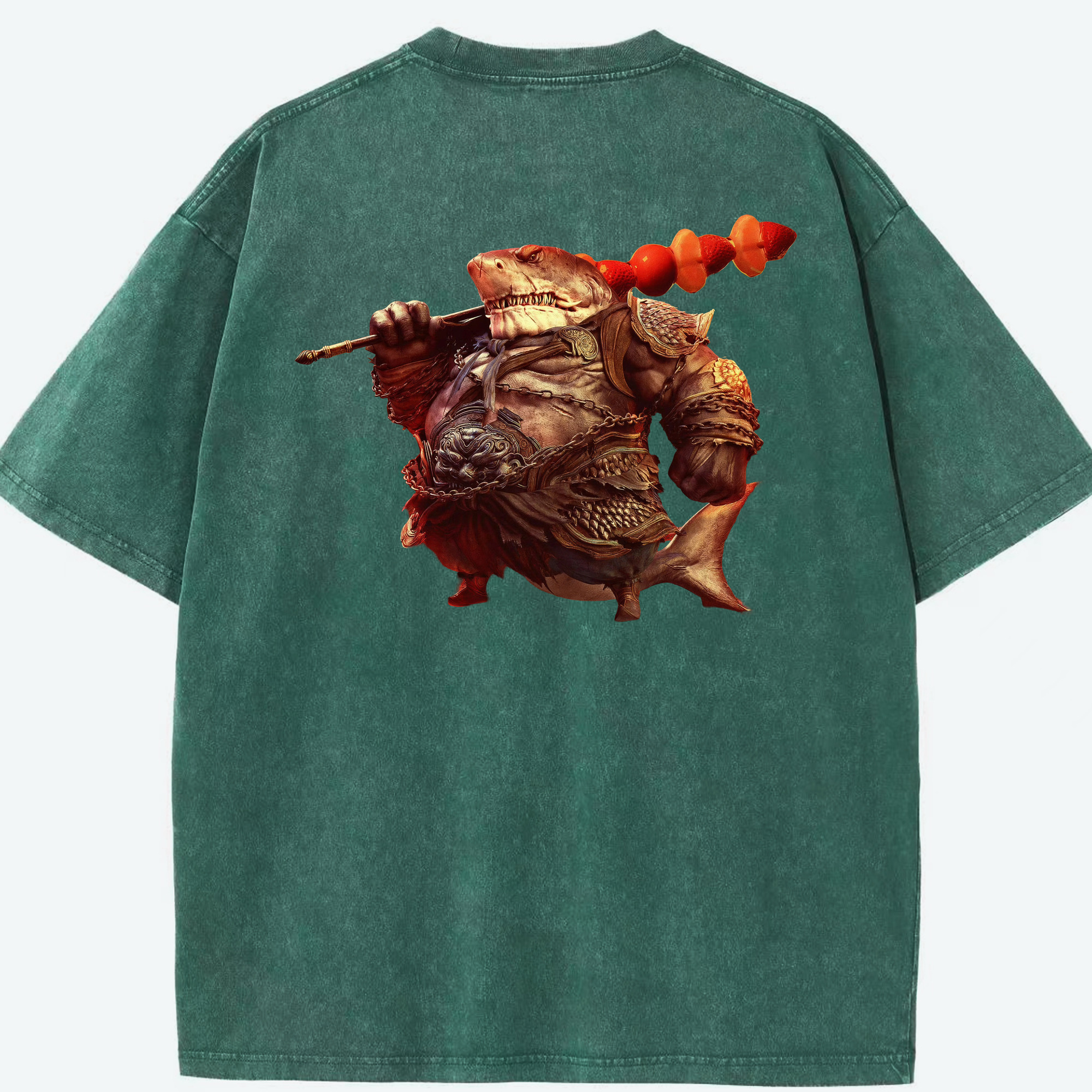 （画像用） Ne Zha 2 ナタ 魔童の大暴れ 綿100% ヴィンテージ風 半袖Tシャツ（背面プリント）